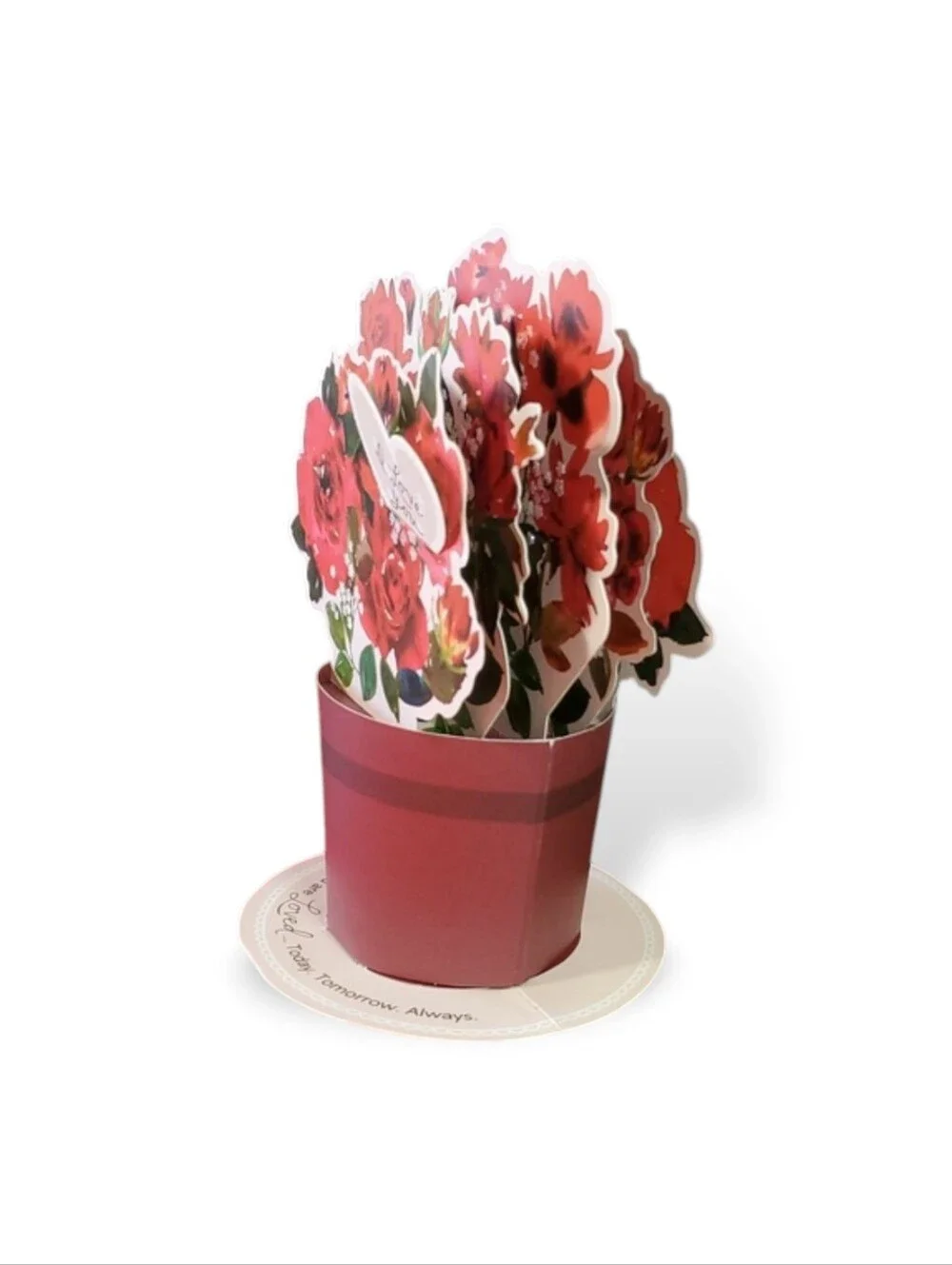 Valentine's Day 3D Flower Bouquet Love BF GF Partner Spouse Red Roses Paper
